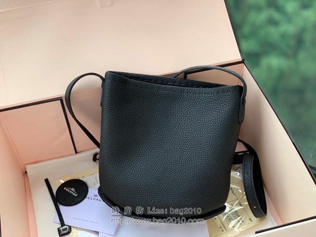 DELVAUX女包 Delvaux Pin春夏系列 進口牛皮 德爾沃女手提包 D00315 黑色 mini款 Delvaux女單肩包  fcs1368